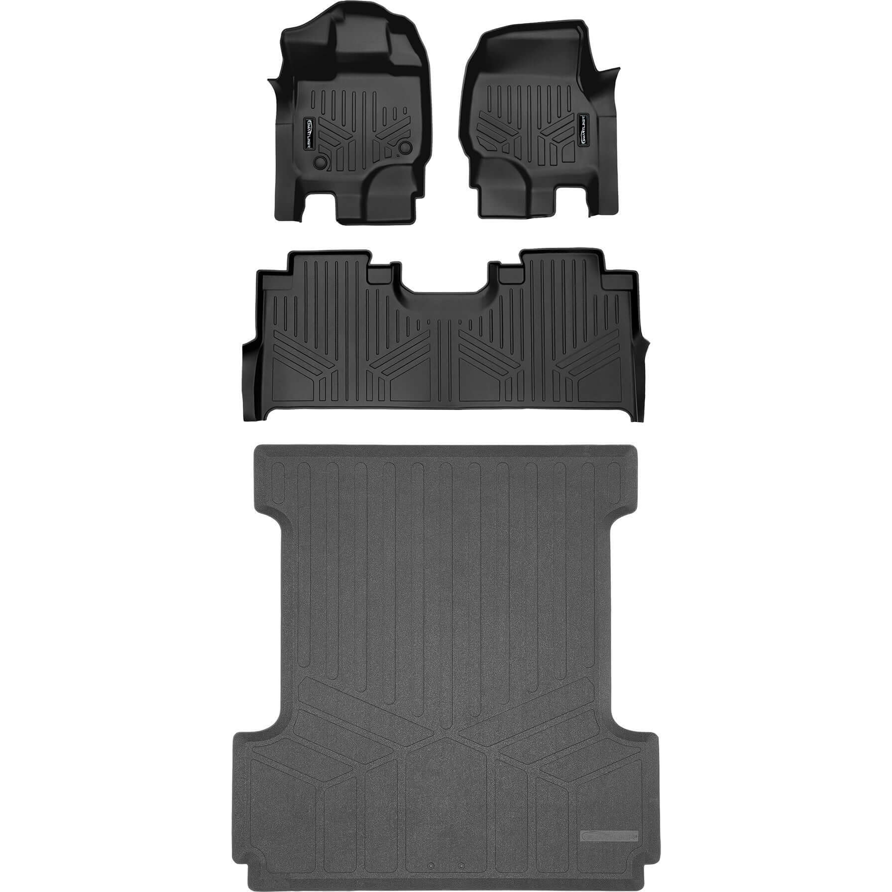 SmartCoverage™ Floor Liners For 2015-2026 Ford F-150 (1st Row Bucket) & OEM 2nd Row Under Seat Storage
