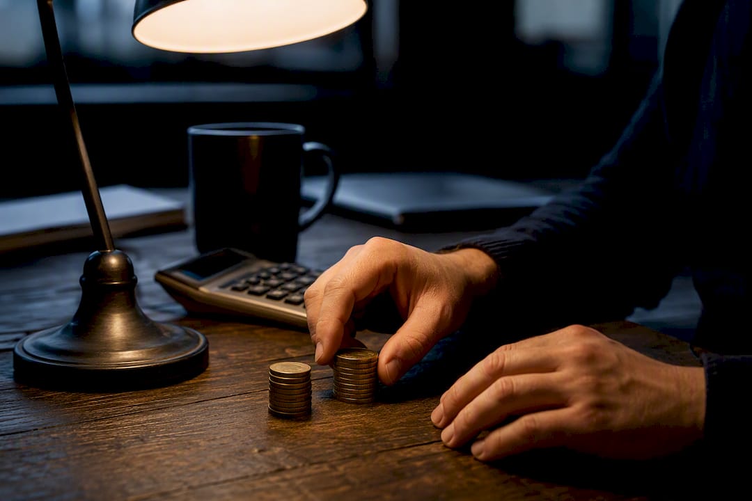 Hands counting coins evaluating reset fees