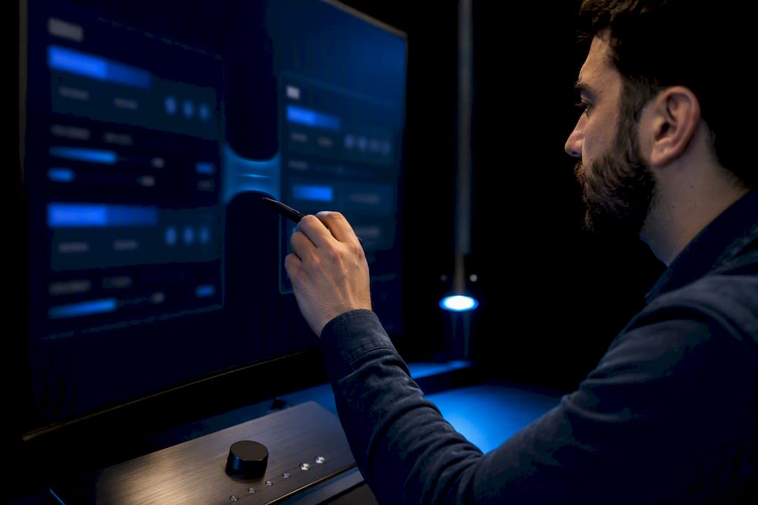 Abstract trading dashboards converging into one