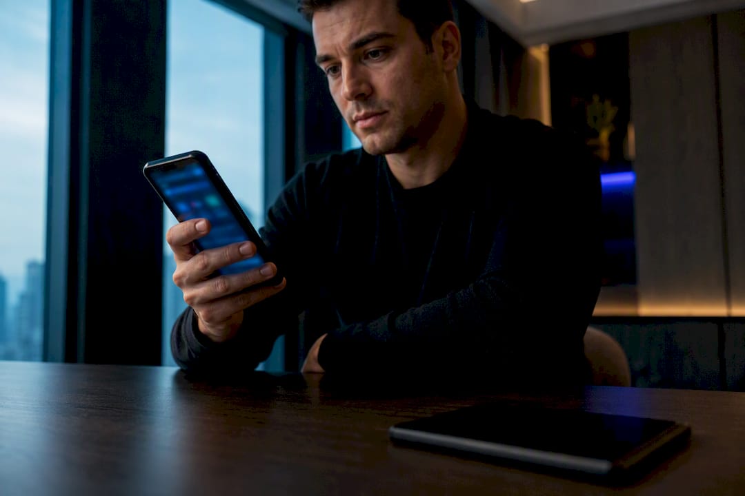 Trader reviewing separate account access devices