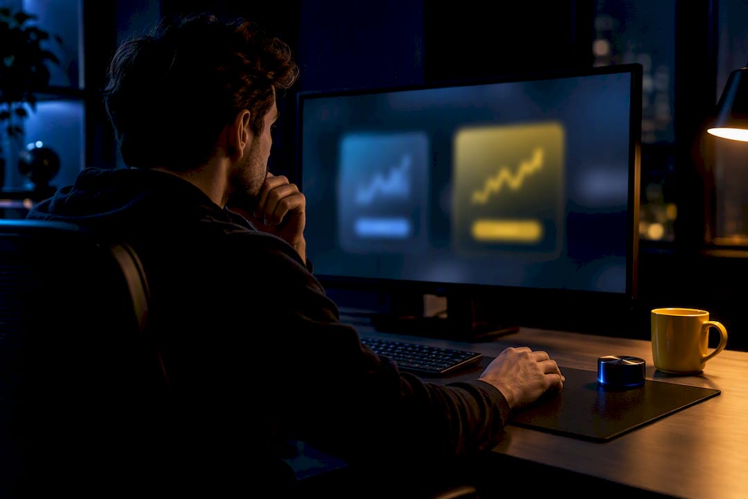 Trader comparing funding paths on a monitor