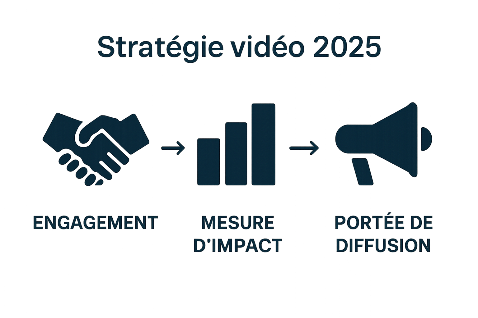 Infographic comparing engagement, impact, and reach in corporate videos