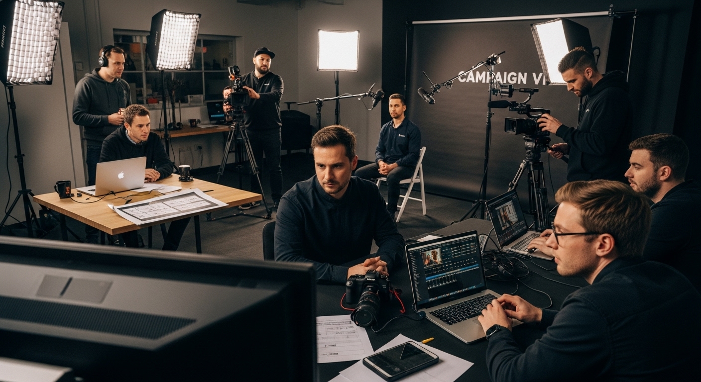 production vidéo, équipe, tournage
