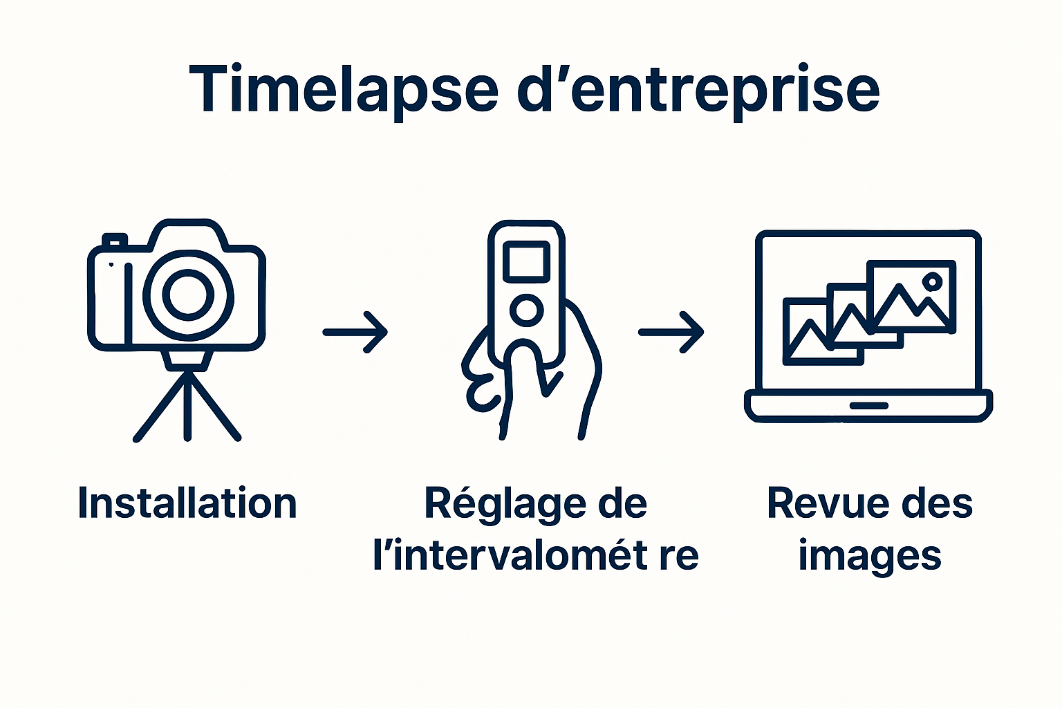Infographic showing three basic steps for timelapse in enterprise