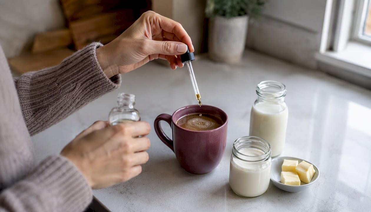 Adding MCT oil to mushroom coffee