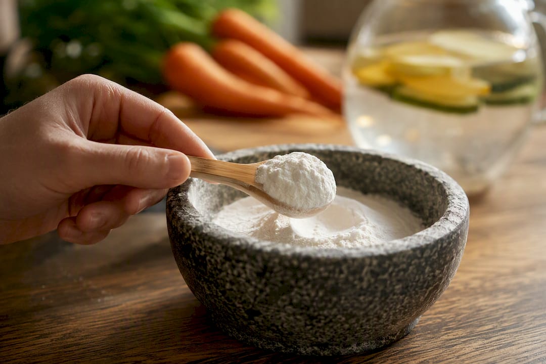 Hand scooping citrulline malate powder