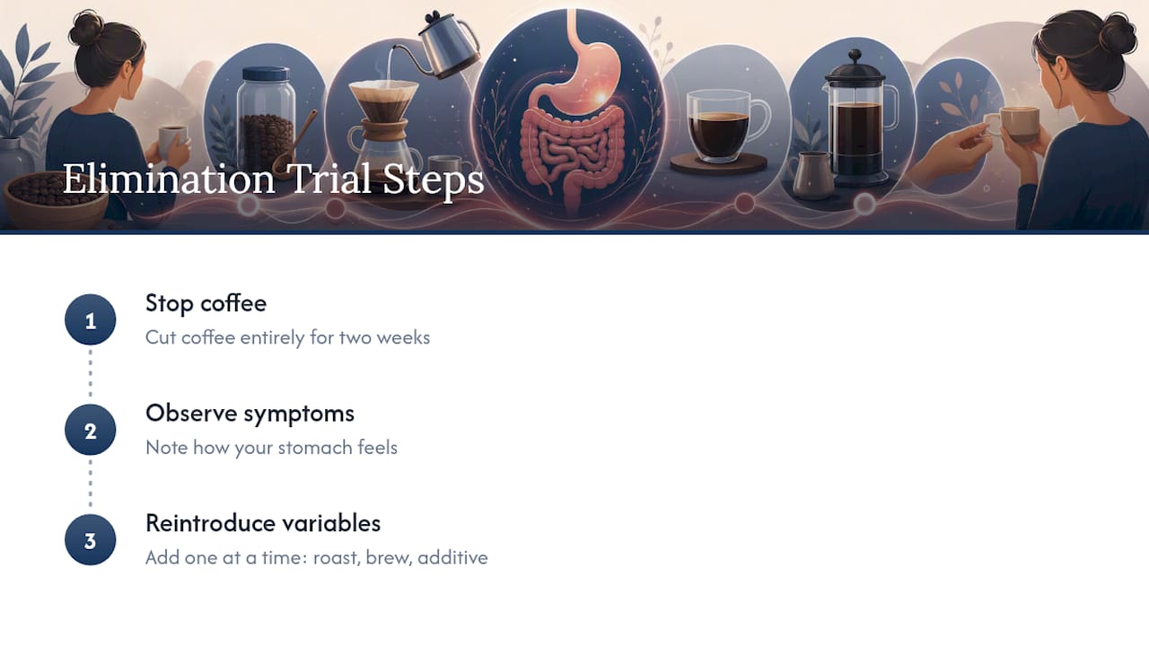 Three-step coffee elimination and reintroduction trial