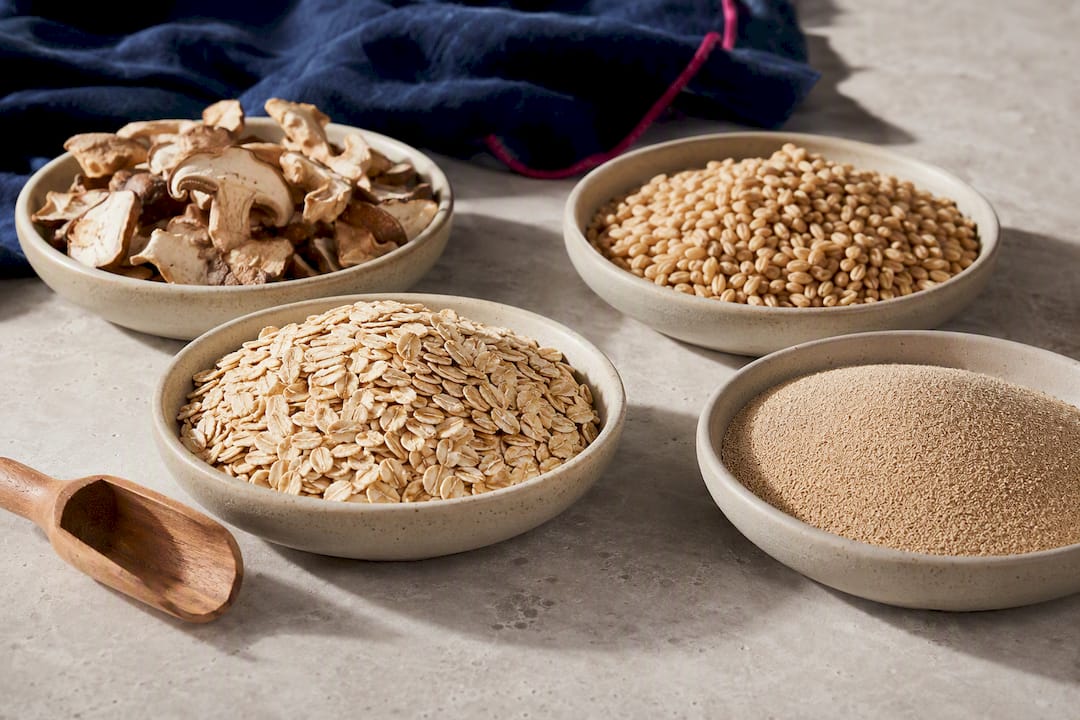 Mushrooms oats barley and yeast sources