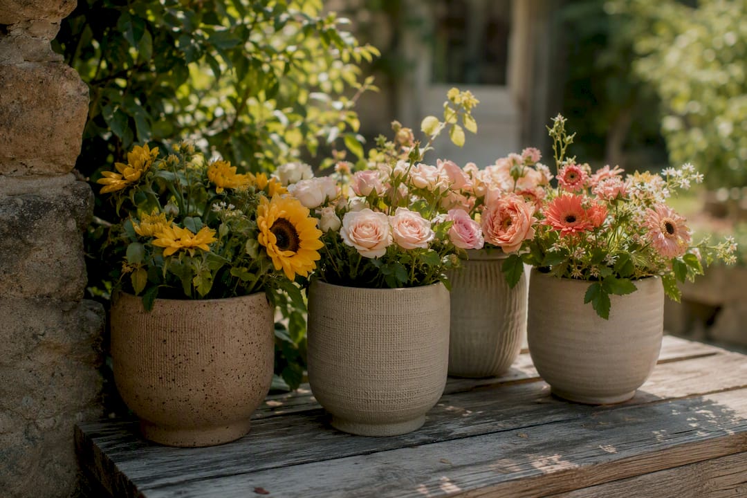 Seasonal cat safe flowers in garden