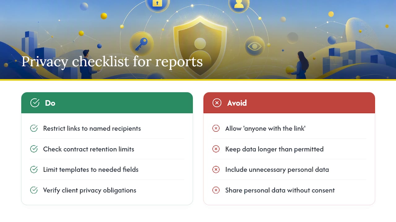 Data Privacy and Confidentiality in Client Reporting — overview diagram