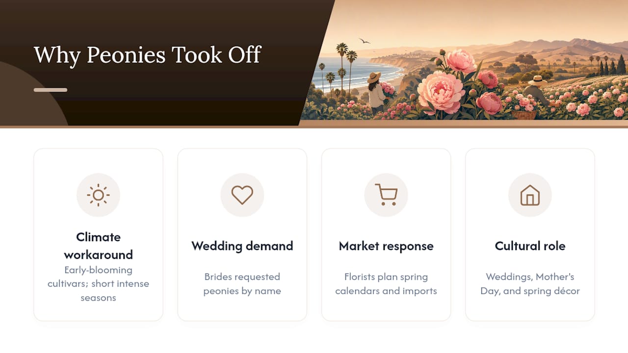 Why Peonies Became a Los Angeles Favorite — overview diagram