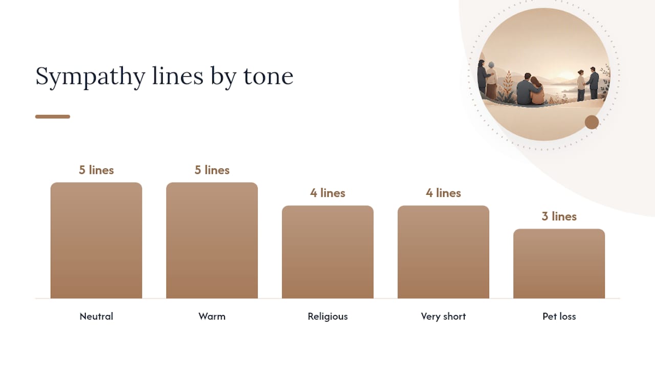 Short, copy-ready sympathy card messages — overview diagram