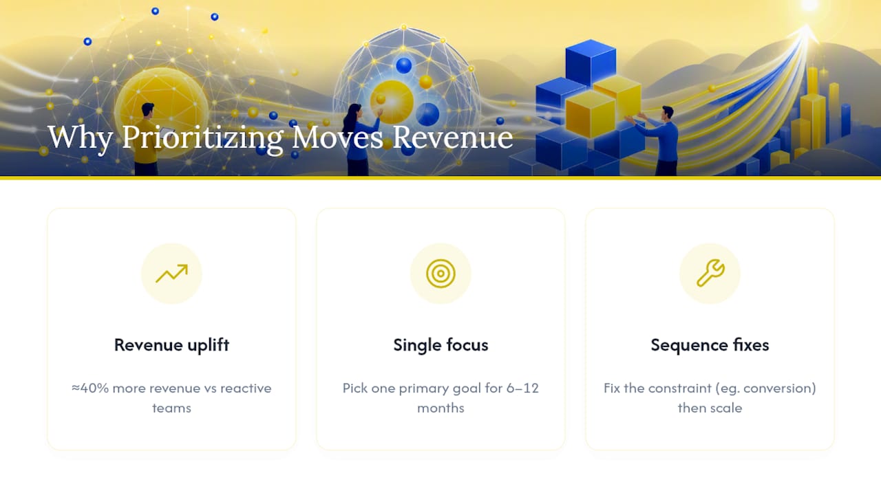 Why Prioritizing Marketing Fixes Actually Moves Revenue — overview diagram