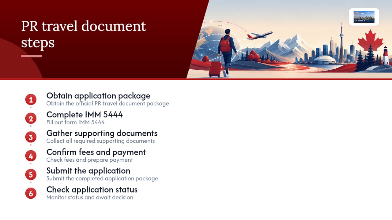 Step-by-step PRTD application process diagram