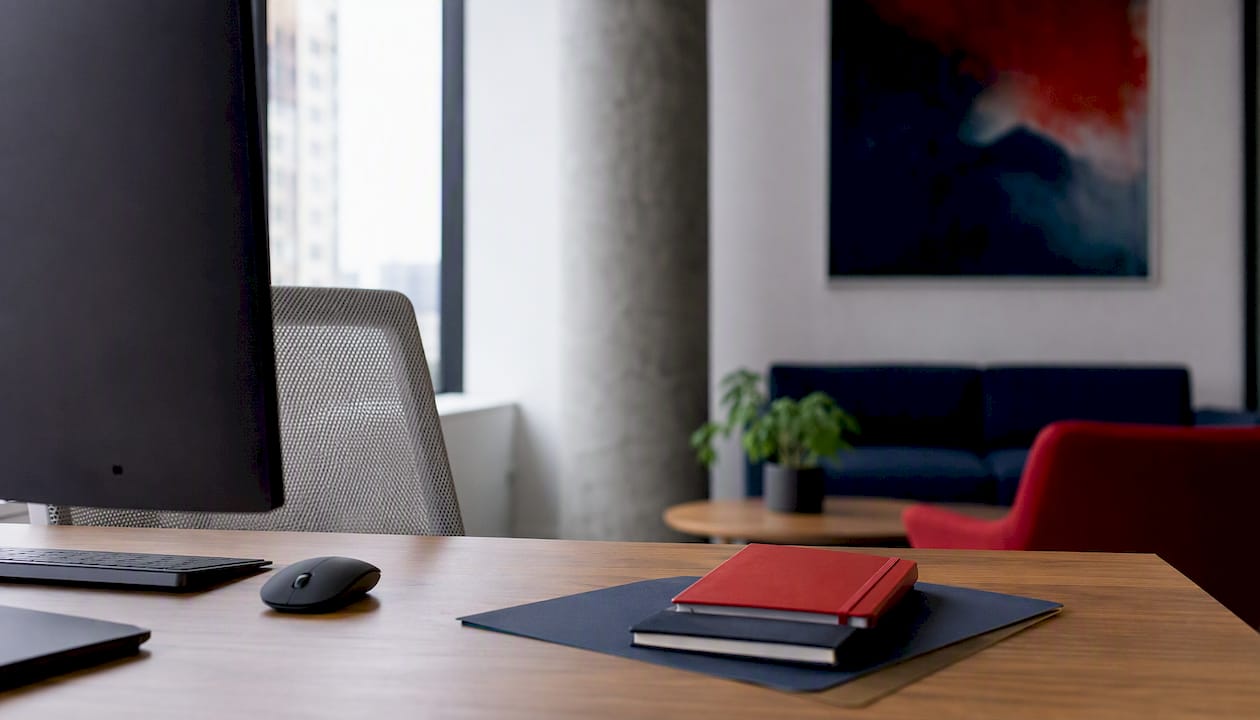 Modern tech office workspace detail