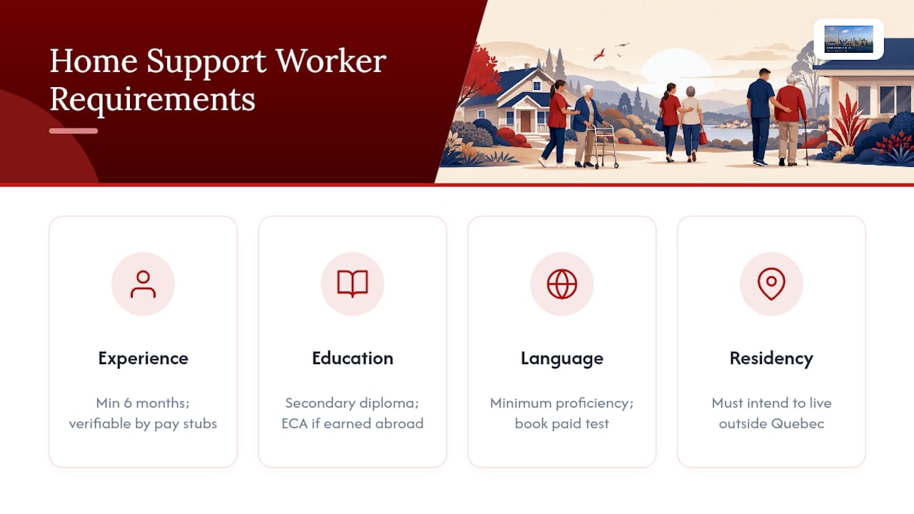 Diagram of Home Support Worker Pilot eligibility criteria