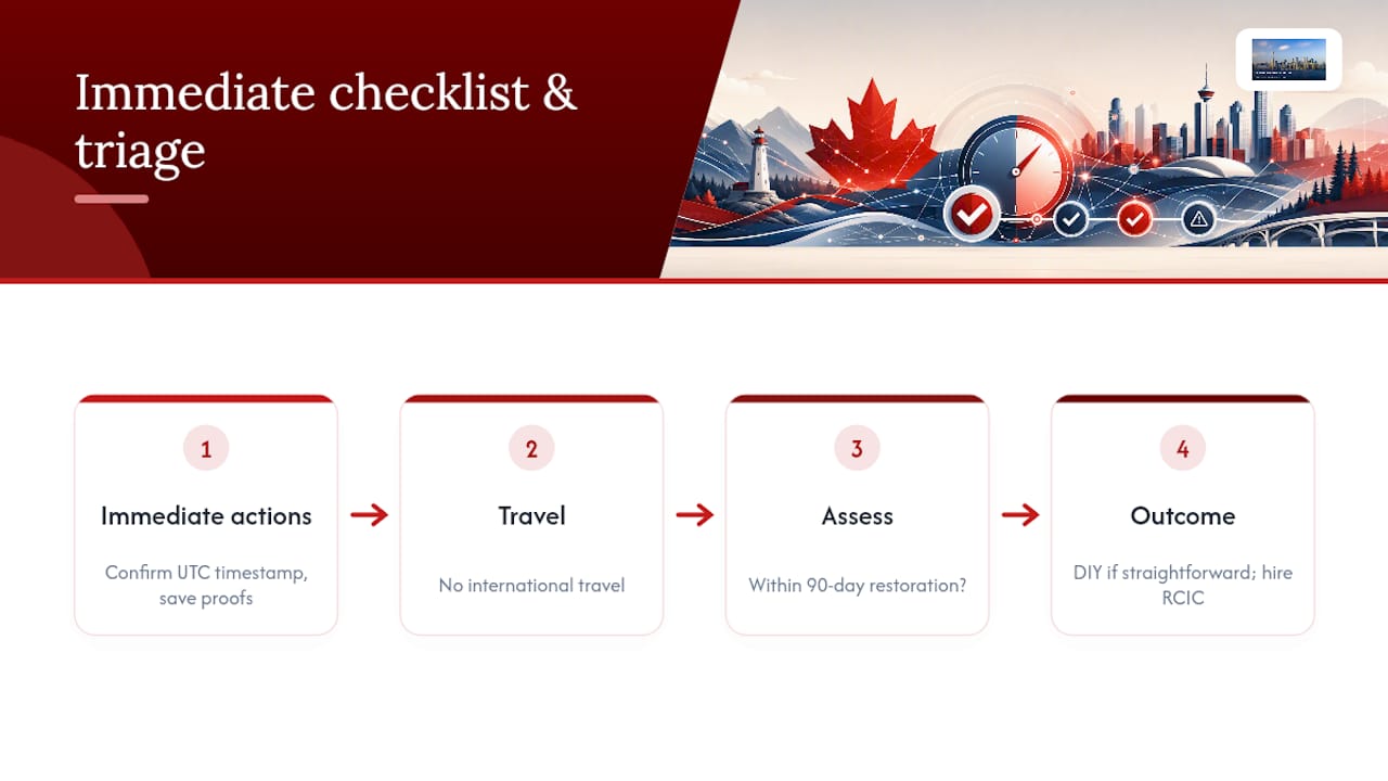 Your Immediate Checklist and When to Call in Help — overview diagram