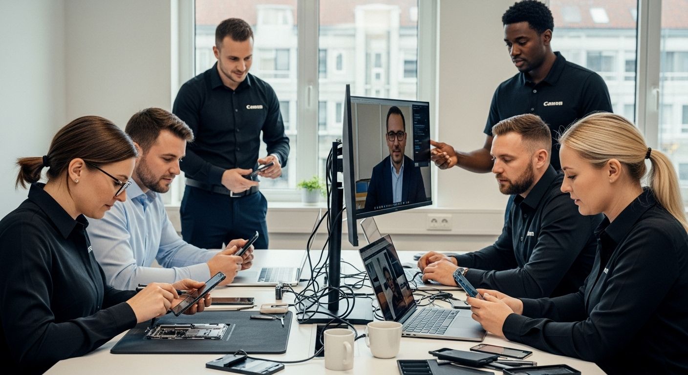 mobilreparering, bedriftsmiljø, teknologivedlikehold