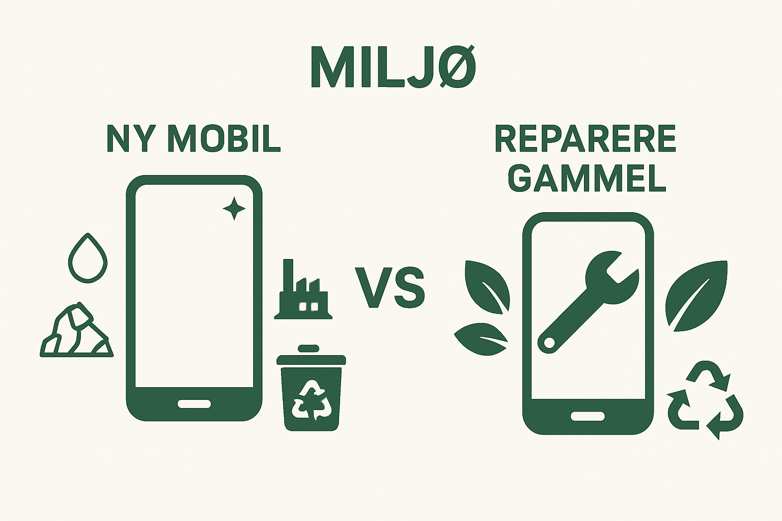 Infographic: new vs repaired mobile environmental impact