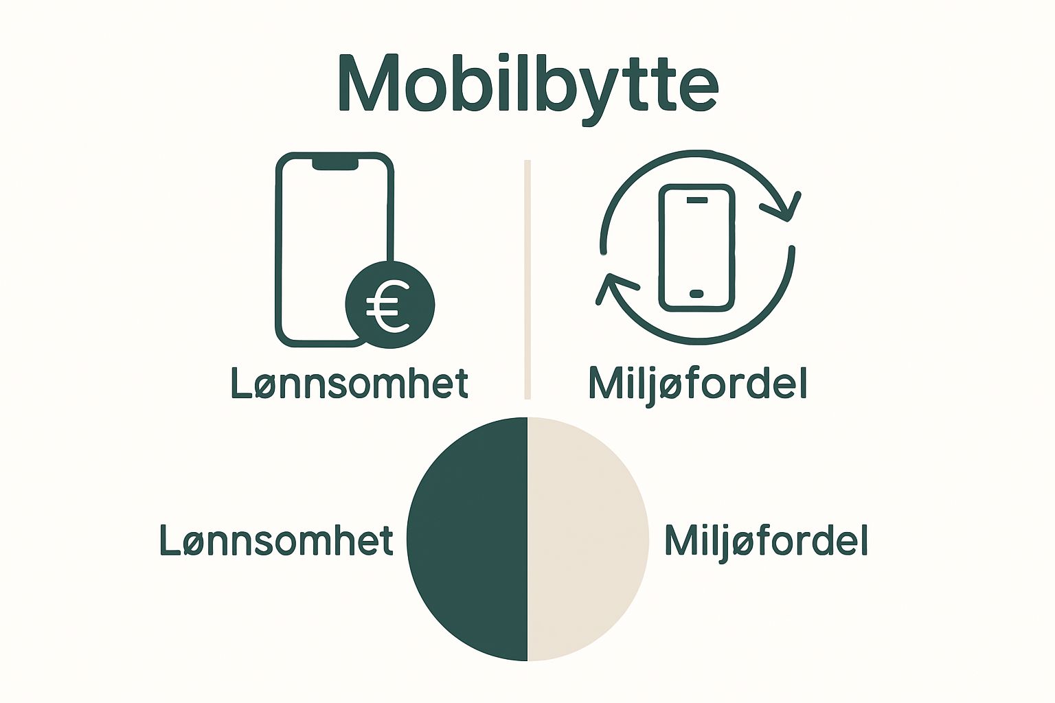 Infographic comparing economic vs environmental benefits of mobile swapping