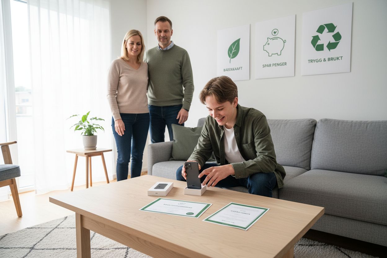 familie brukt mobiltelefon