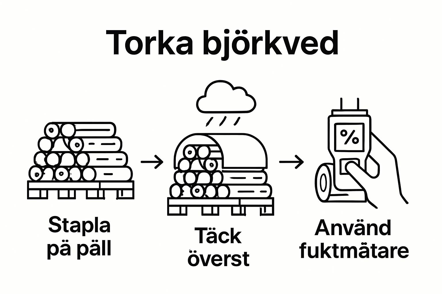 Infographic: Step-by-step process for drying birchwood efficiently