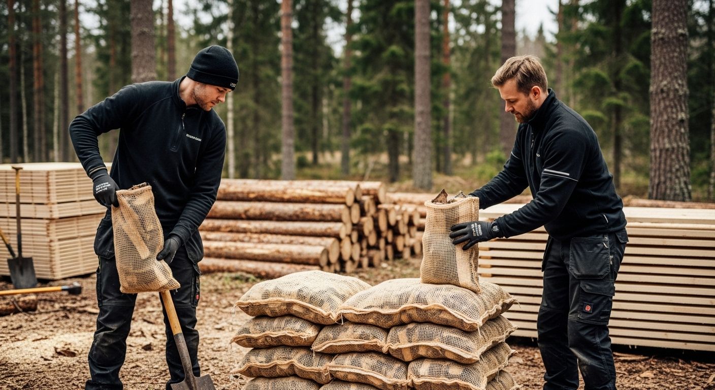 småsäckar produktion sågverk
