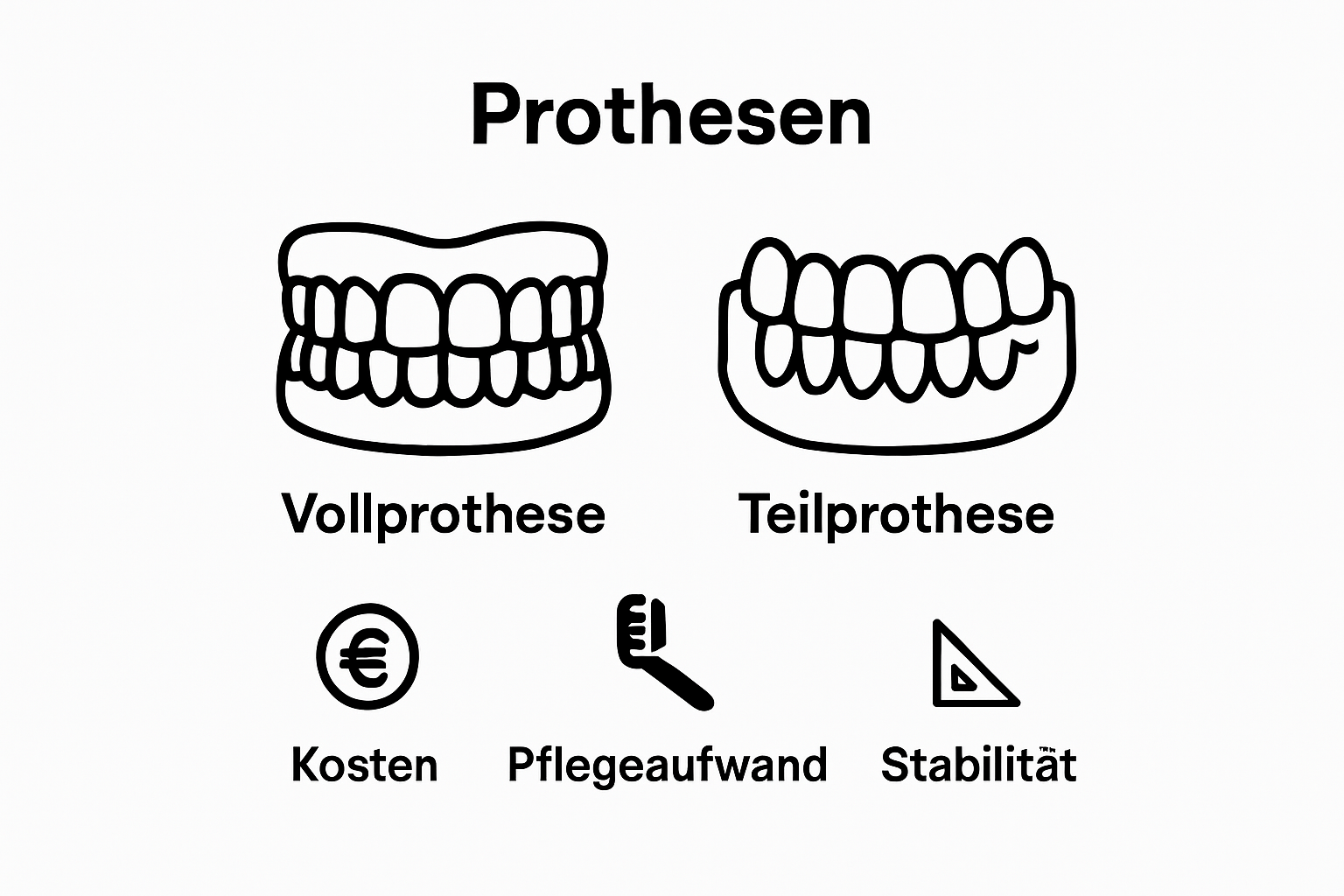 Vergleich Vollprothese und Teilprothese