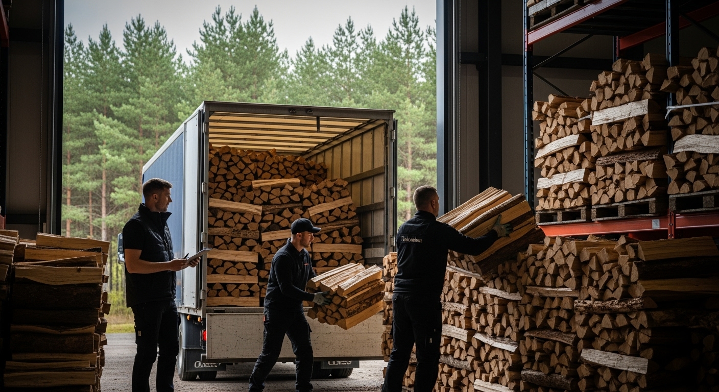 träbränsle leverans logistik
