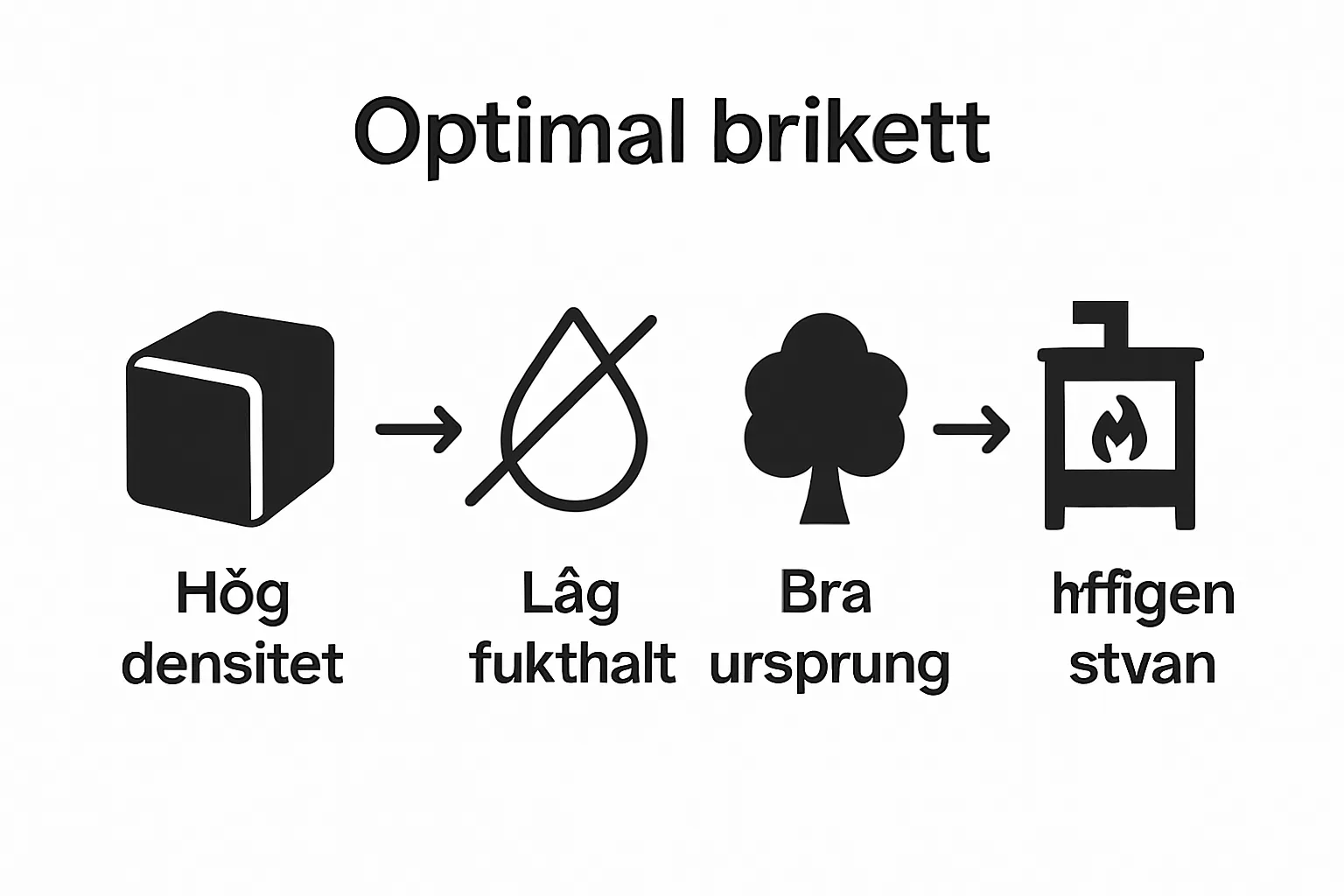 Infographic of density, moisture, and origin for brikett choice