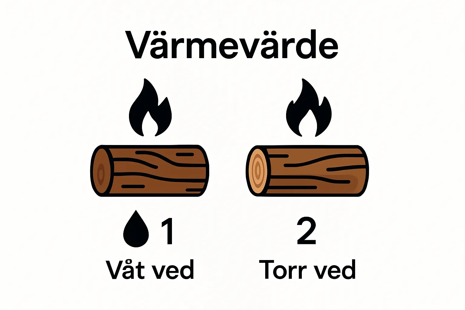 Comparison of heat energy from dry wood versus wet wood