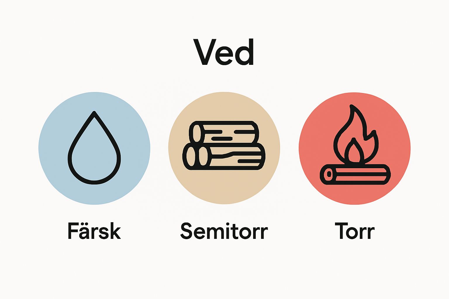 Infographic compares wood moisture stages visually using icons