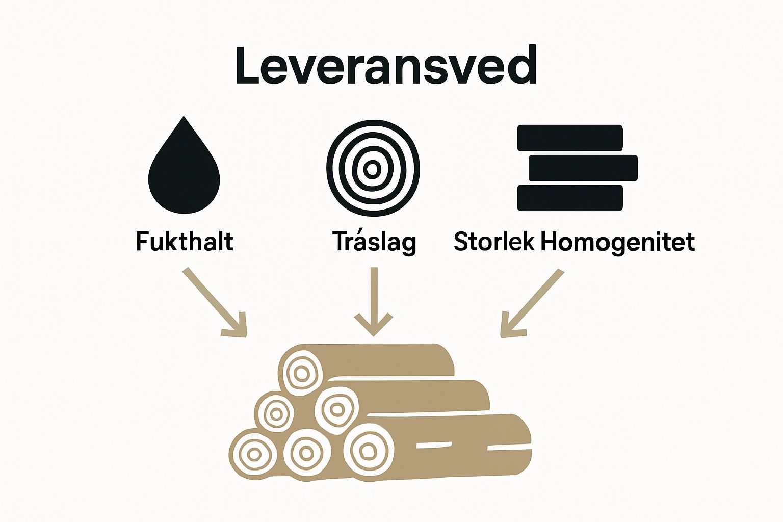 Three key quality factors for leveransved visualized as icons