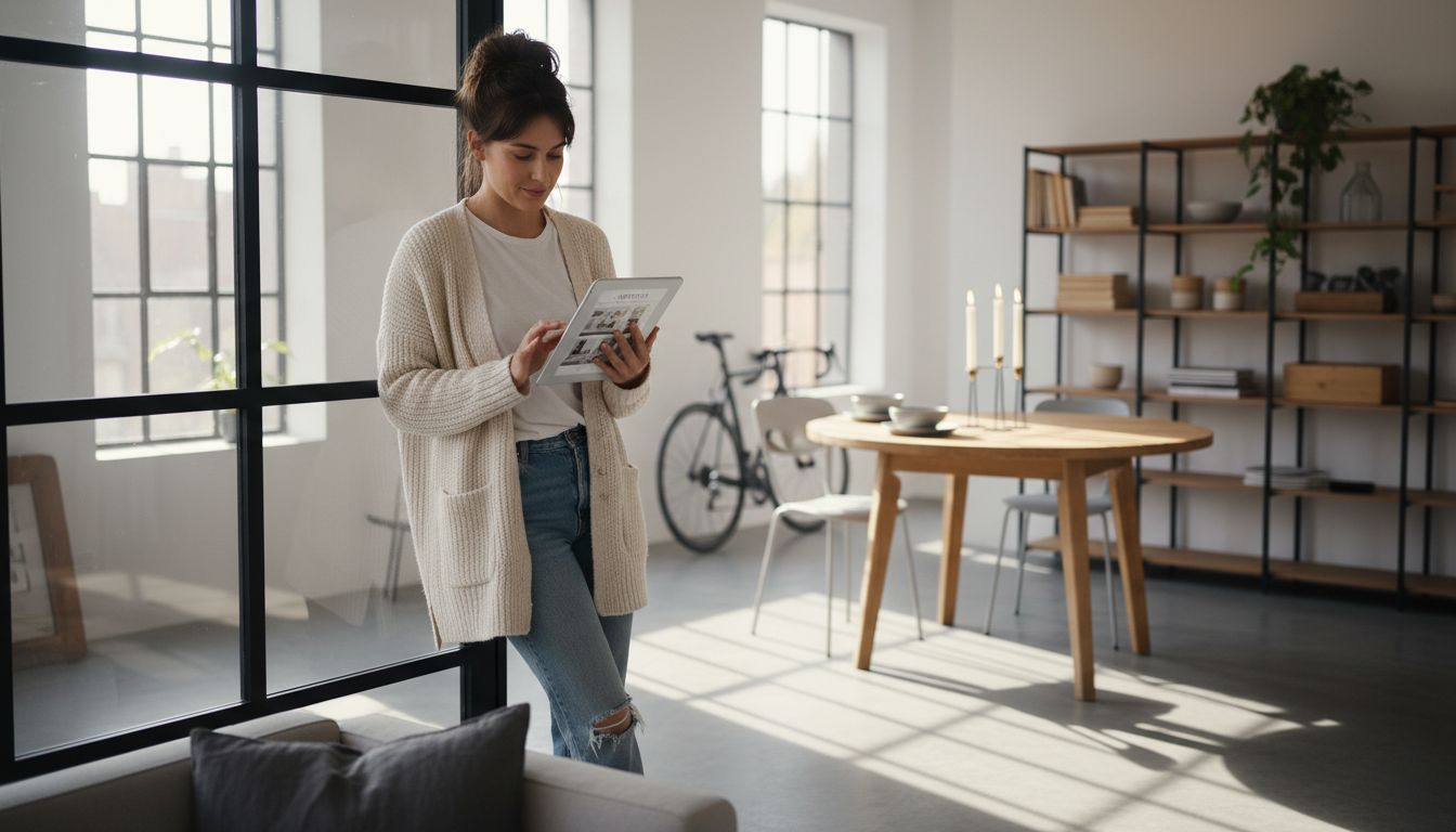 Industrielle Lofttür als Blickfang im offenen Wohnbereich – charmante Alltagsdetails inklusive