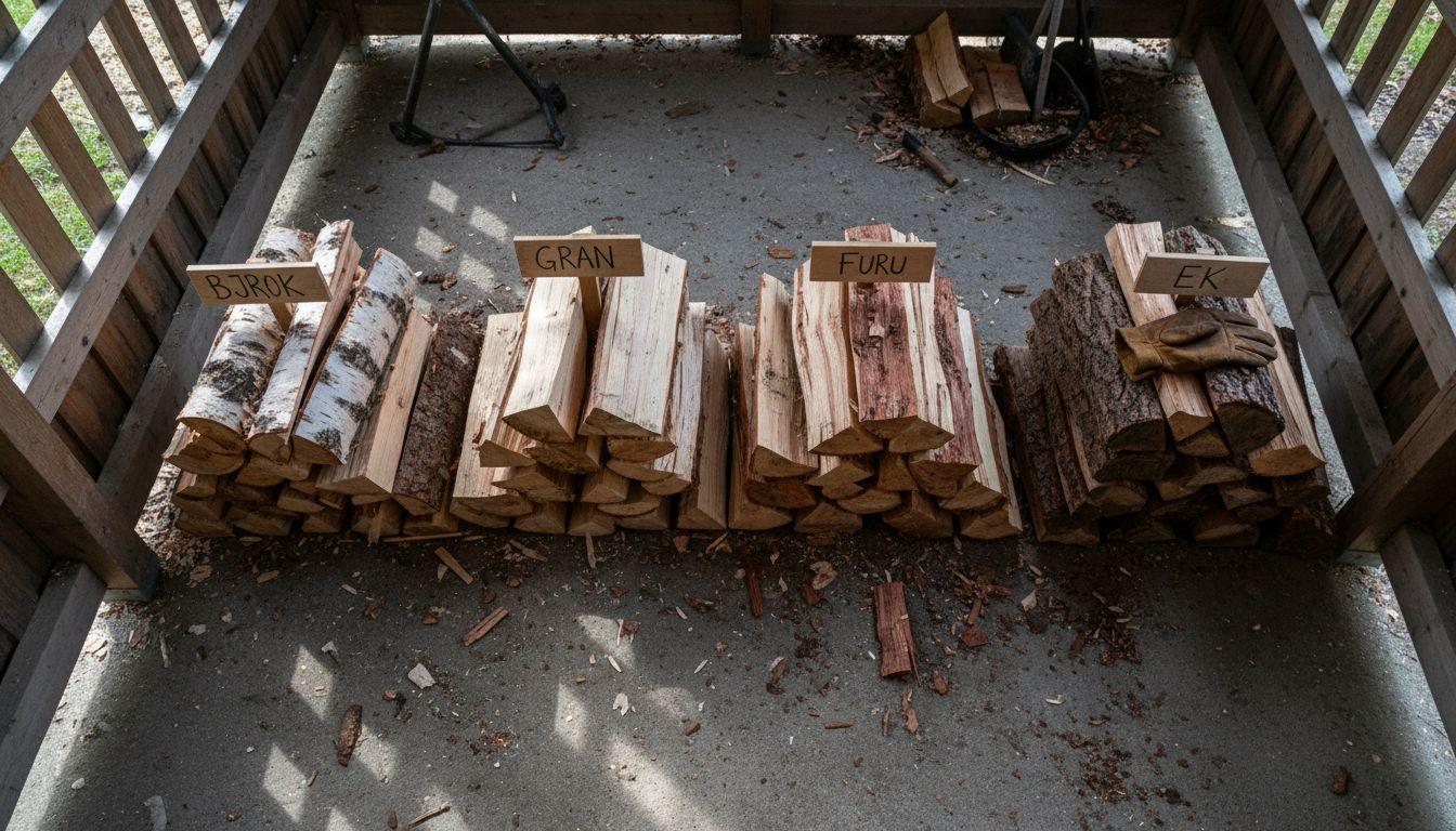 Vi jämför fyra olika travar med svensk ved