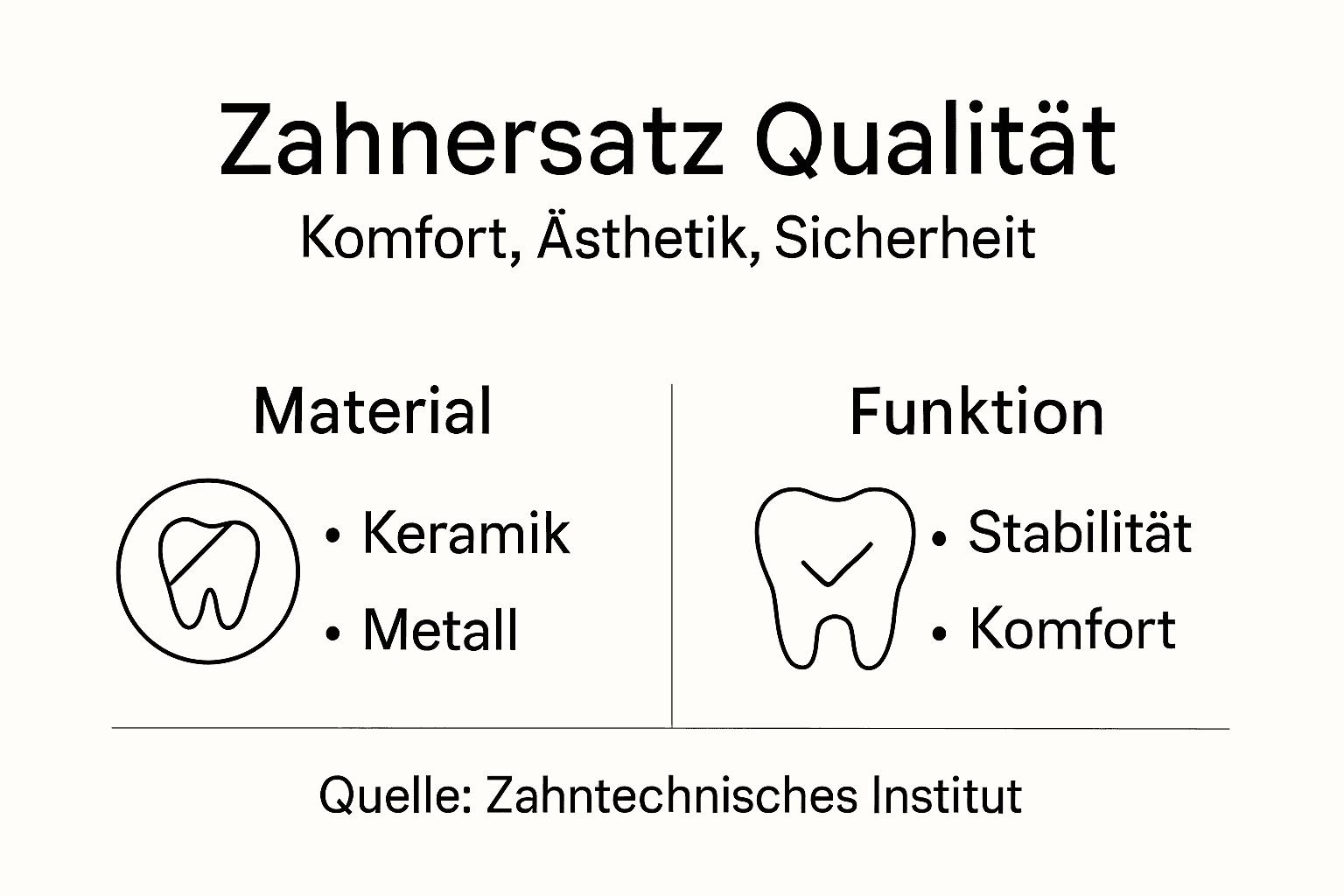 Infografik: Überblick über die Qualitätsstufen von Zahnersatz