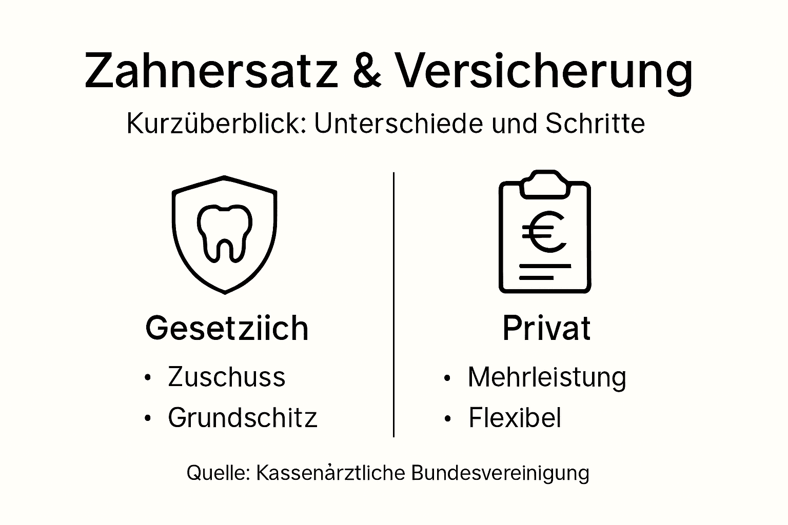 Kurz und übersichtlich: Infografik zum Vergleich von Zahnersatzversicherungen