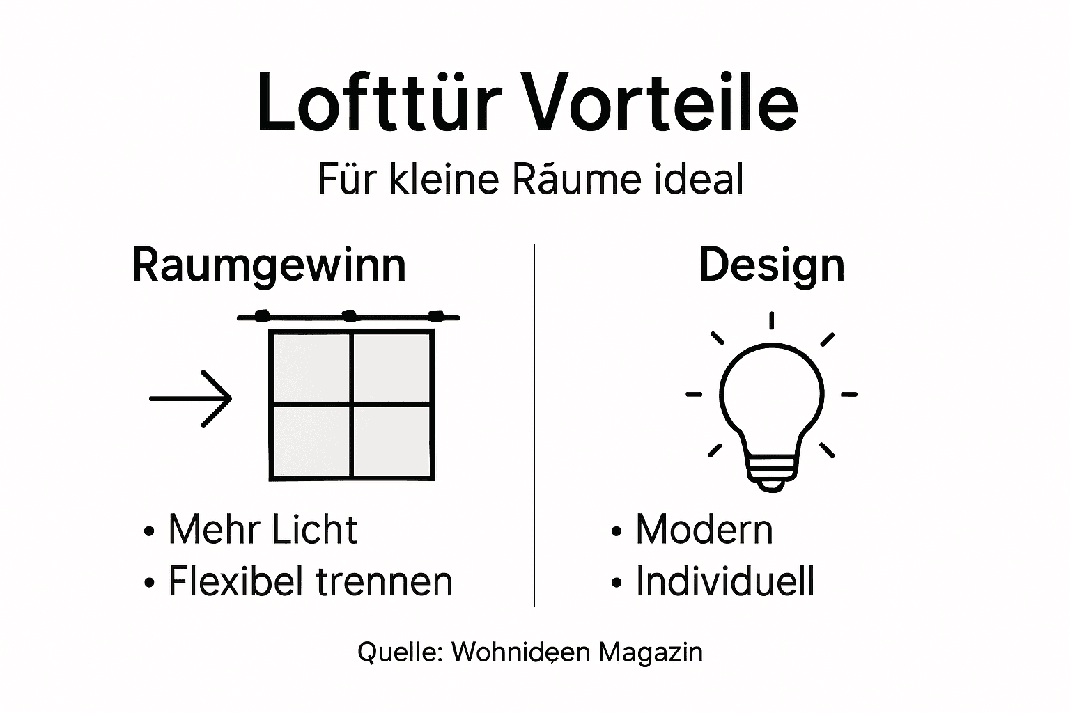 Infografik: Warum Lofttüren die perfekte Lösung für kleine Räume sind