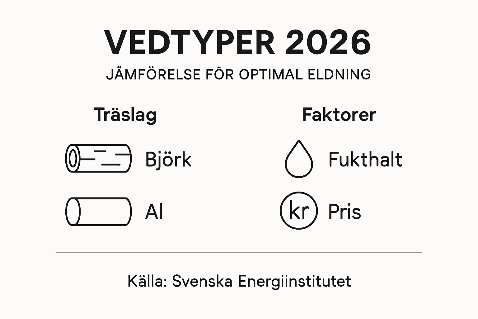 Fakta och tips om olika vedslag och vad du bör tänka på inför 2026