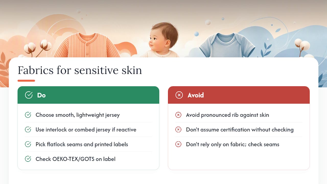 Which fabric suits sensitive baby skin best? — overview diagram