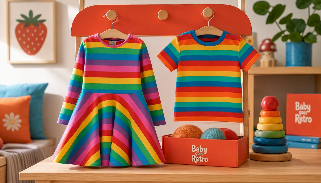 Frugi Rainbow Stripe Skater Dress