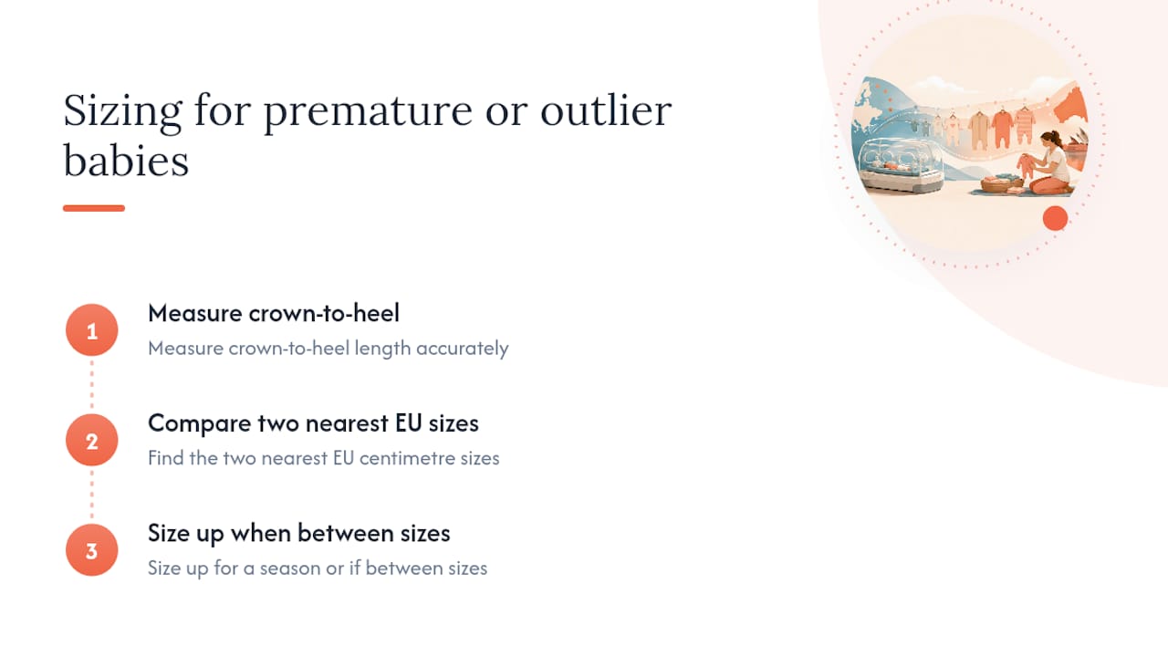 Three steps for choosing EU baby size