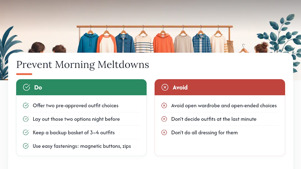 Getting kids on board and skipping the morning meltdown — overview diagram