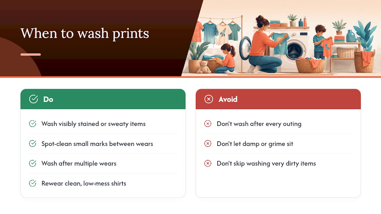 How often should you actually wash printed kids' clothes? — overview diagram