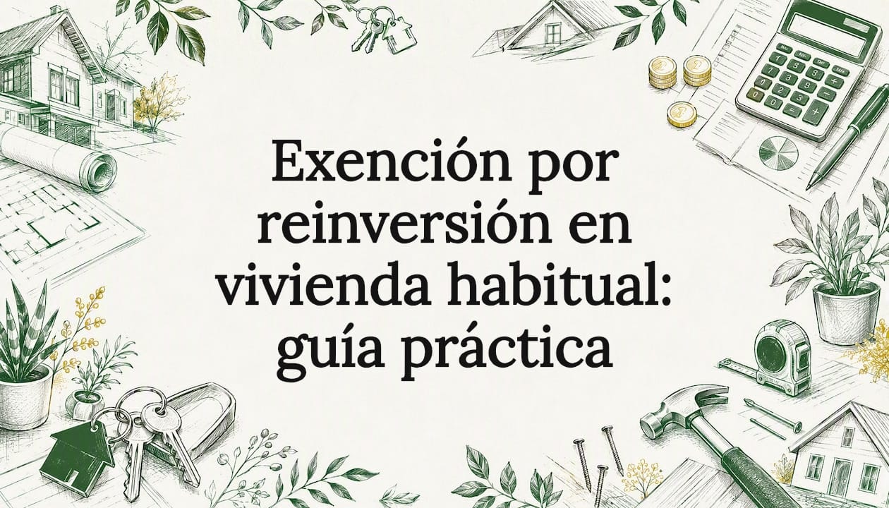 Ilustración decorativa para portada sobre reinversión en viviendas