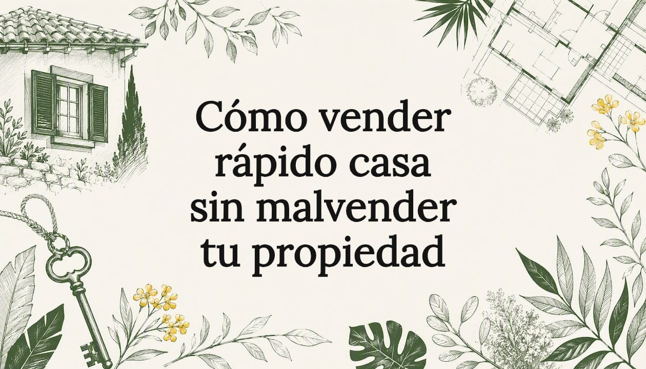 Cartel decorativo con ilustraciones inspiradas en el mundo inmobiliario