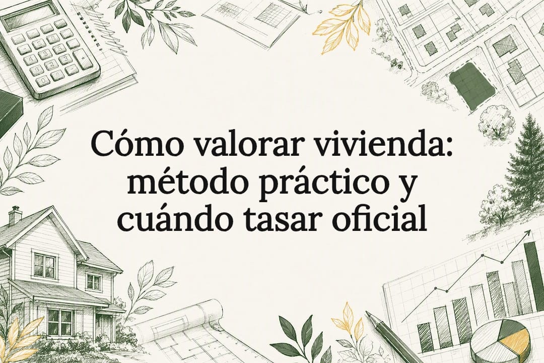 Ilustración decorativa para la portada de un artículo sobre tasación inmobiliaria