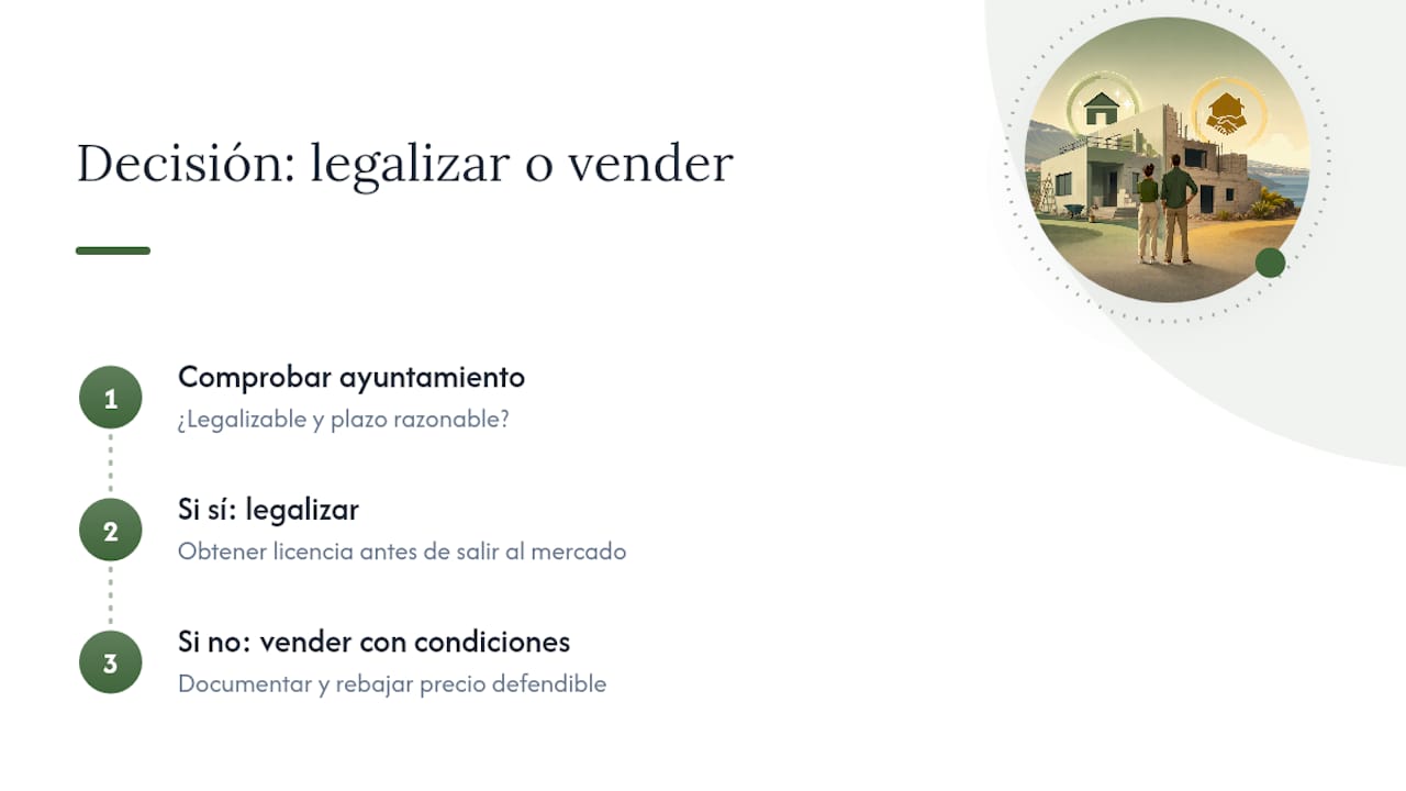 Legalizar o vender con condiciones: la decisión que realmente importa — overview diagram
