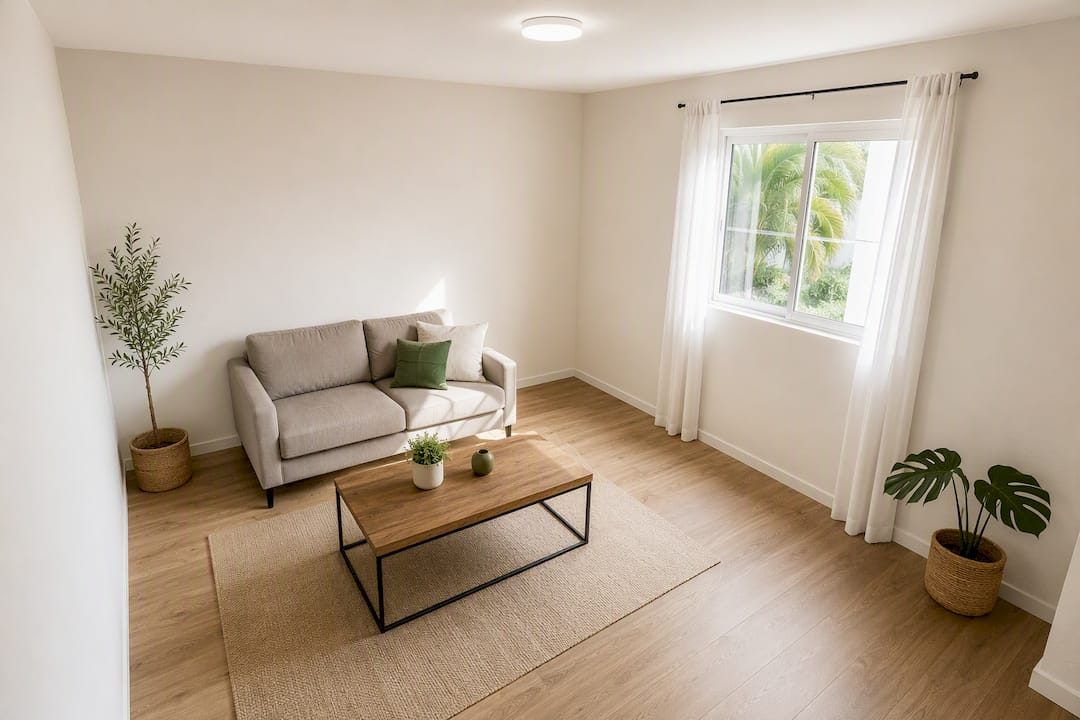 Habitación iluminada con luz neutra