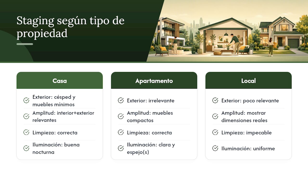 Comparativa de home staging según tipo de propiedad